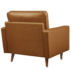 Modway Valour Tufted Vegan Leather Accent Armchair - Tan-Non-Marking Plastic Glides