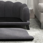 PawHut Dog Sofa with Removable Cushion and Wood Legs - Dark Grey-Colour: Dark Grey 