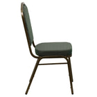 Flash Furniture HERCULES Series Crown Back Stacking Banquet Chair in Green Patterned Fabric - Gold Vein Frame-Stacks up to 15 Chairs High