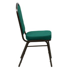 Flash Furniture HERCULES Series Crown Back Stacking Banquet Chair in Green Fabric - Gold Vein Frame-Stacks up to 15 Chairs High