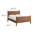 Modway Maven Full Size Vegan Leather Upholstered Platform Bed - Tan Walnut-8