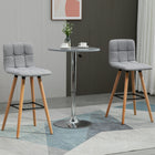 HOMCOM Upholstered Kitchen Bar Stools with Wood Legs - Grey - 2 Pack-38.25" tall barstools are extra tall to fit with tall surfaces
