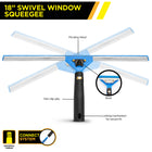 Gritt Commercial 18" Swivel Window Squeegee with Quick Release - 2 Pack-Light weight plastic design reduces user fatigue