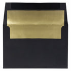 JAM Paper A8 Foil Lined Invitation Envelopes - 5.5 x 8.125 - Black Linen with Gold Foil - 50 Pack-Our envelopes are made from 30% recycled 32 lb paper and feature a straight flap gum closure with a linen finish