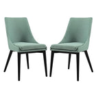 Modway Viscount Fabric Dining Side Chair - Laguna - 2 Pack-Black Rubberwood Legs