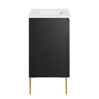 Modway Alchemist 30" Bathroom Vanity - White/Black-Tapered Metal Legs