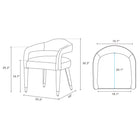 Manhattan Comfort Aspen 23.2" Mid-Century Modern Tweed Upholstered Dining Armchair - Gold Dust - Set of 2-Upholstered in Luxurious Tweed with High Density Foam Padding