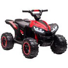 Aosom Kids 12V Battery Powered Ride-on ATV with Music, Headlights, High & Low Speed - Red-Can handle multiple types of ground including grass, sand, pavement, brick, and wood 