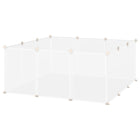 PawHut 18" H 12 Panel Plastic Pet Pen - White-DIY design give your pet a customizable pet playpen 