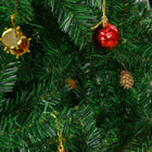 HOMCOM 7' Artificial Christmas Tree with Decorations and Metal Stand - Green-Various kinds of ornaments for decor to add holiday fun