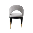 Manhattan Comfort Carrington 20.9" Modern Glam Velvet Upholstered Dining Armchairs - Light Grey - Set of 2-22.4" L x 21" W x 33.1" H