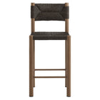 Modway Parkland Outdoor Patio Rattan and Aluminum Counter Stools - Walnut - Set of 2-9