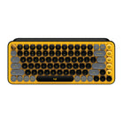 Logitech POP Keys Mechanical Wireless Keyboard - Blast-Get loud, get retro: Shout your inner retro out loud with a bold color combination of black, grey and arcade game yellow, allowing you to make a performance with POP Keys wireless keyboard in Blast