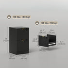 HOMCOM 2-Drawer Fluted Vertical Letter/A4 Filing Cabinet with Lock - Black-Anti-tip kits ensure stability and safety
