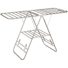 HOMCOM 2-Tier Foldable Adjustable Laundry Rack - Silver-Foldable design allows easy storage and saves valuable floor space 