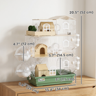 PawHut Large 3-Tier Acrylic Hamster Habitat with Water Bottles-Features a fun rooftop terrace with a fence, creating an engaging playground
