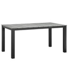 Modway Maine 63" Outdoor Patio Dining Table - Brown Grey-Modern Outdoor Dining Table