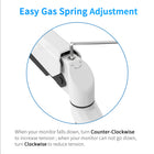 ShoppingAll SA-GM212U Adjustable Single Gas Spring Monitor Mount Desk Stand for 15"-32" Monitor - White-8