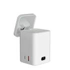 Adam Elements Mag 4 30W GaN 4-in-1 Power Charging Station - White-Versatile Charging: MagSafe-compatible wireless charging zone plus USB-C and USB-A fast charging ports support up to 30W, allowing simultaneous charging of your iPhone and AirPods