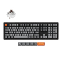 Keychron K10 Max White LED Wireless Mechanical Keyboard - Hot-Swappable - Brown Switch - Full-Size Layout - Black-Exceptional Connectivity: Seamlessly switch between devices with the 2.4 GHz wireless connection or Bluetooth 5.1, offering rapid response times and multitasking capabilities across your computer, phone, and tablet.
