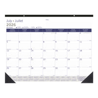 Blueline 13 Months Monthly Academic Desk Pad - July to July - 22" L x 17" W - Bilingual-13 Months, July to July