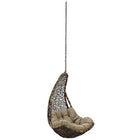 Modway Abate Outdoor Patio Swing Chair Without Stand - Black Mocha-78.5" Adjustable Steel Hanging Chain