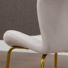 HOMCOM Dining Chairs with Cushioned Backrest - Cream White - Set of 2-Colours: Cream White, Gold