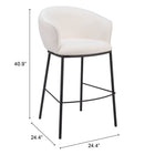 Zuo Essen Barstool - Ivory-3 year limited warranty