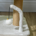 PawHut Cat Tree Tower Condo with Jute Scratching Posts - White-Material: Particle Board, Polyester, Jute 