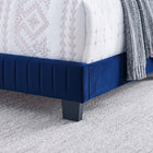Modway Celine Channel Tufted Performance Velvet Twin Bed - Navy-Added Support Legs