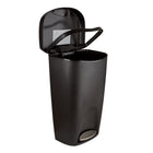 Umbra Brim 50L Step Can - Black and Nickel-A retention ring holds bags in place and out of sight