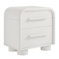 Modway Bellamy Curved 2-Drawer Nightstand - White Matte-Modern Curved Nightstand