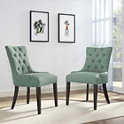 Modway Regent Fabric Dining Side Chair - Laguna - 2 Pack-Black Rubberwood Legs