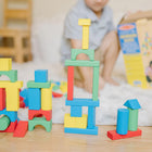 Melissa & Doug 100 Piece Wooden Building Block Set-Great for developing shape and Colour recognition, sorting skills, and manual dexterity