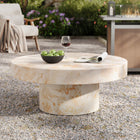 Modway Alora Indoor/Outdoor Patio Concrete Round Coffee Table - Honey Onyx-Cylindrical Base