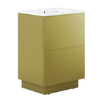 Modway Quantum 24" Bathroom Vanity - White/Gold-Modern Bathroom Vanity