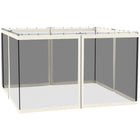 Outsunny Replacement Mosquito Netting for Gazebo 10' L x 12' W - White-Four separate panels with a zipper on each panel to connect with the adjoining piece  