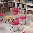 Homy Casa Teen Task Chair - Pink-Colorful casters suitable for hardwood or carpeted floors