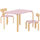 Qaba Kids Table & 2 Chair Set, Toddler Table & Chairs, Children Multi-Activity Furniture Set for Playing - Pink-3-piece set with table and 2 chairs
