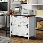 HOMCOM 4 Drawer File Cabinet with Quiet Slides - White-All drawers feature silent alloy slides for easy, noise-free operation