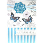 Rosedale Gold French Birthday Greeting Cards & Envelopes - 5-1/2" x 8" - Butterfly - 6 Pack-Premium quality greeting cards