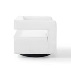 Modway Booth Performance Velvet Performance Velvet Swivel Armchair - White-360 Degree Swivel Base
