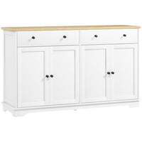 HOMCOM 140" L Sideboard Buffet Cabinet with Storage - White-Ample storage keeps your house organized and clean