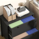 HOMCOM Lateral File Cabinet with Lock - Black-Assembly needed