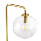 Modway Silo Glass Globe Glass and Metal Floor Lamp - Satin Brass-Dimmable (Switch Not Included)