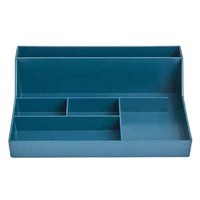 TRU RED 6-Compartment Plastic Desktop Organizer - Teal-This multi-compartment organizer helps you store and organize paper clips, pens, stickies, and more