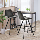 HOMCOM Bar Height Microfiber Bar Stools - Black - 2 Pack-Firm steel legs give you support to maintain a stable position
