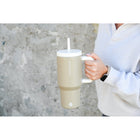 GROSCHE Aspen Insulated Water Tumbler with Handle - 32 oz. - Sand Beige-Triple-wall vacuum insulation