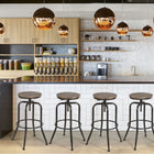 Homy Casa Counter/Bar Stool Adjutable Height Swivel  - Walnut - 2 Pack-360-degree swivel seat