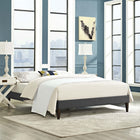 Modway Tessie Fabric Full Bed Frame with Squared Tapered Legs - Grey-Upholstered in Polyester